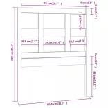 mézbarna tömör fenyőfa ágyfejtámla 80,5x4x100cm