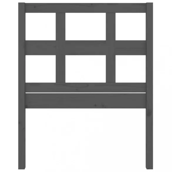 szürke tömör fenyőfa ágyfejtámla 95,5 x 4 x 100 cm