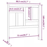 mézbarna tömör fenyőfa ágyfejtámla 80,5x4x100cm