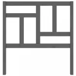 szürke tömör fenyőfa ágyfejtámla 95,5 x 4 x 100 cm