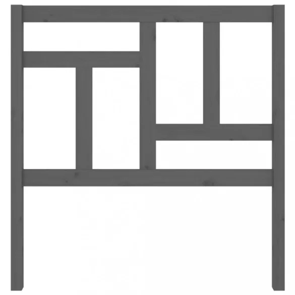 szürke tömör fenyőfa ágyfejtámla 95,5 x 4 x 100 cm