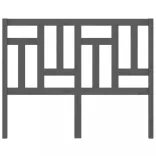 szürke tömör fenyőfa ágyfejtámla 125,5 x 4 x 100 cm