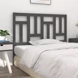 szürke tömör fenyőfa ágyfejtámla 205,5x4x100 cm