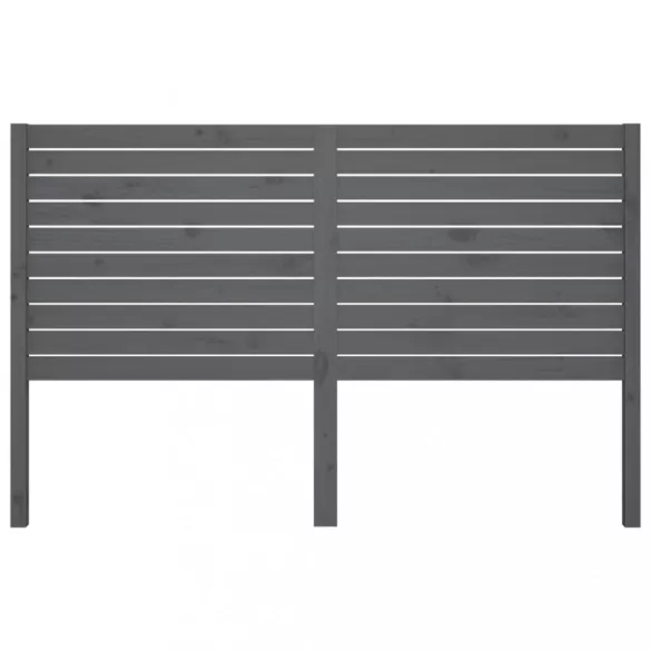 szürke tömör fenyőfa ágyfejtámla 126 x 4 x 100 cm