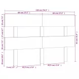 szürke tömör fenyőfa ágyfejtámla 138x3x81 cm