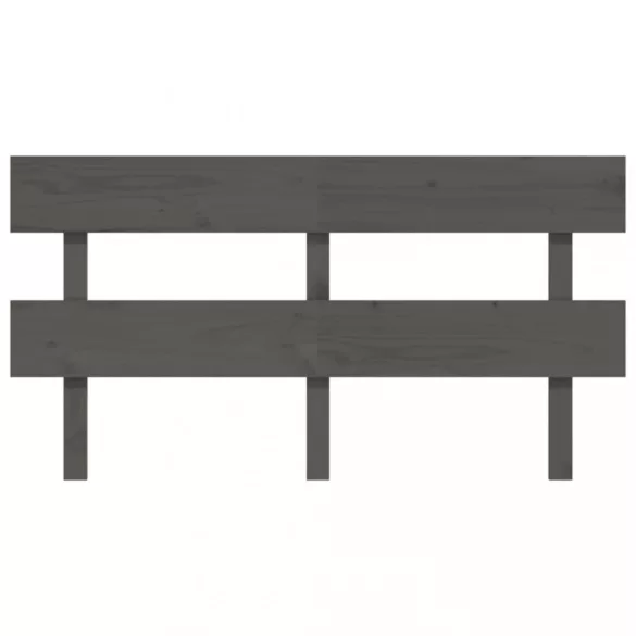 szürke tömör fenyőfa ágyfejtámla 154x3x81 cm