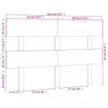 tömör fenyőfa ágyfejtámla 184x3x81 cm