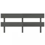 szürke tömör fenyőfa ágyfejtámla 204x3x81 cm