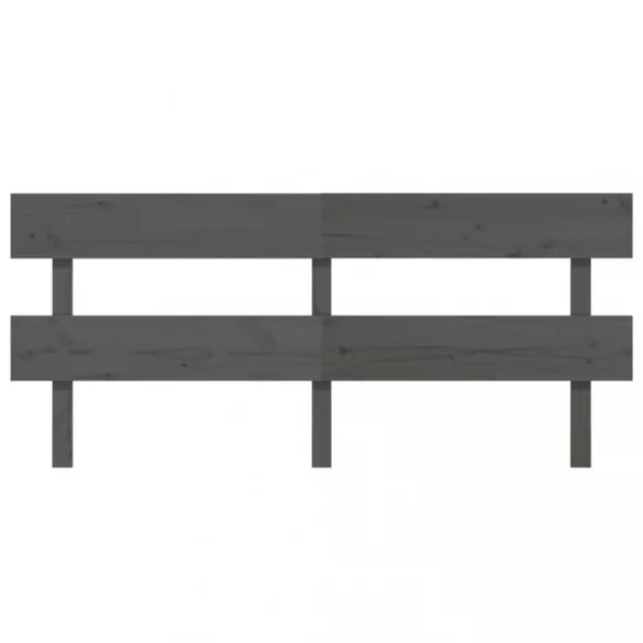 szürke tömör fenyőfa ágyfejtámla 204x3x81 cm