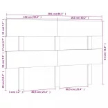 szürke tömör fenyőfa ágyfejtámla 204x3x81 cm