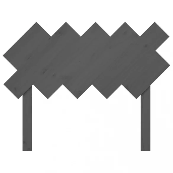 szürke tömör fenyőfa ágyfejtámla 104x3x80,5 cm