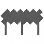 szürke tömör fenyőfa ágyfejtámla 132x3x81 cm