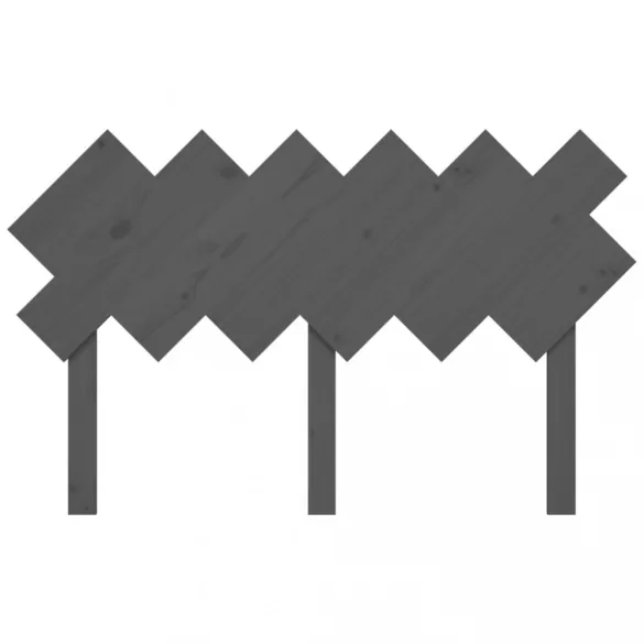 szürke tömör fenyőfa ágyfejtámla 132x3x81 cm