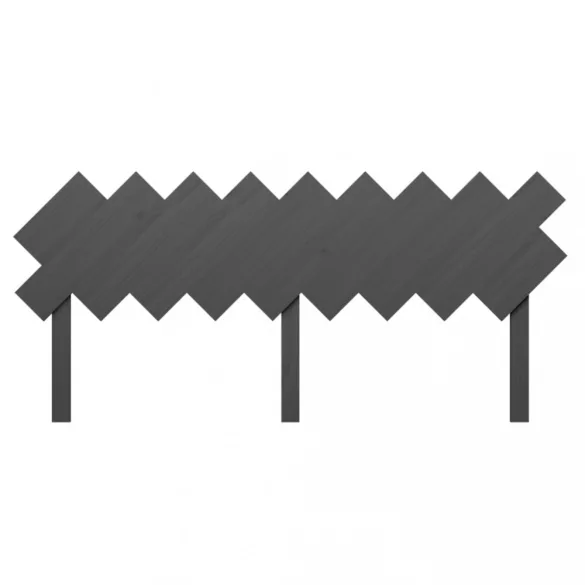 szürke tömör fenyőfa ágyfejtámla 141x4x100 cm