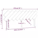 szürke tömör fenyőfa ágyfejtámla 141x4x100 cm