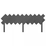 szürke tömör fenyőfa ágyfejtámla 196x3x80,5 cm