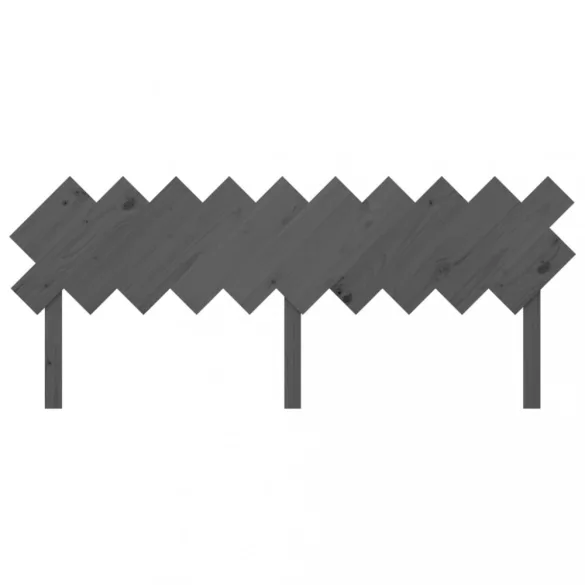 szürke tömör fenyőfa ágyfejtámla 196x3x80,5 cm