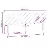 szürke tömör fenyőfa ágyfejtámla 196x3x80,5 cm
