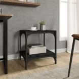 fekete szerelt fa és acél TV-szekrény 40x33x41 cm