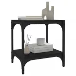 fekete szerelt fa és acél TV-szekrény 40x33x41 cm