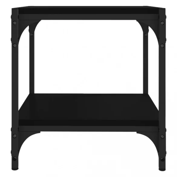 fekete szerelt fa és acél TV-szekrény 40x33x41 cm