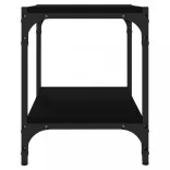 fekete szerelt fa és acél TV-szekrény 40x33x41 cm