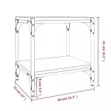fekete szerelt fa és acél TV-szekrény 40x33x41 cm