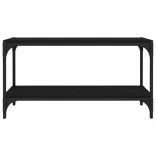 fekete szerelt fa és acél TV-szekrény 80 x 33 x 41 cm