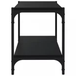 fekete szerelt fa és acél TV-szekrény 80 x 33 x 41 cm