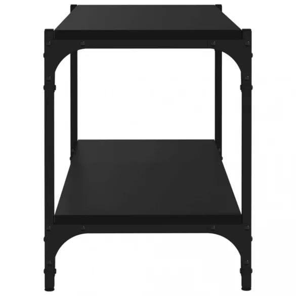 fekete szerelt fa és acél TV-szekrény 80 x 33 x 41 cm