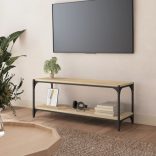 sonoma tölgy színű szerelt fa és acél TV-szekrény 100x33x41 cm