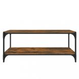 füstös tölgy színű szerelt fa és acél TV-szekrény 100x33x41 cm