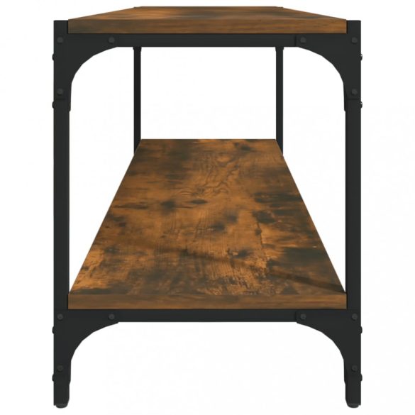 füstös tölgy színű szerelt fa és acél TV-szekrény 100x33x41 cm