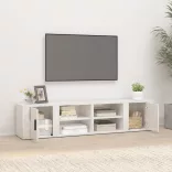 2 db magasfényű fehér szerelt fa TV-szekrény 80x31,5x36 cm