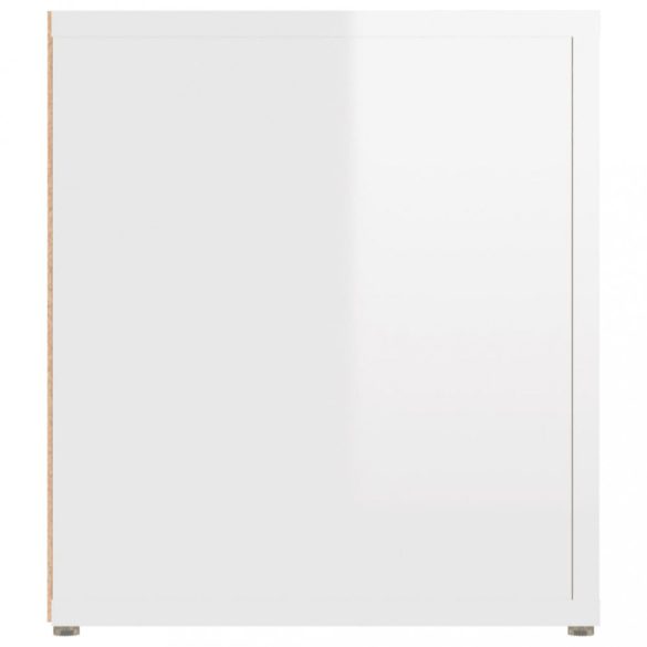 2 db magasfényű fehér szerelt fa TV-szekrény 80x31,5x36 cm