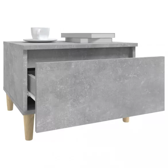 betonszürke szerelt fa dohányzóasztal 90x49x45 cm
