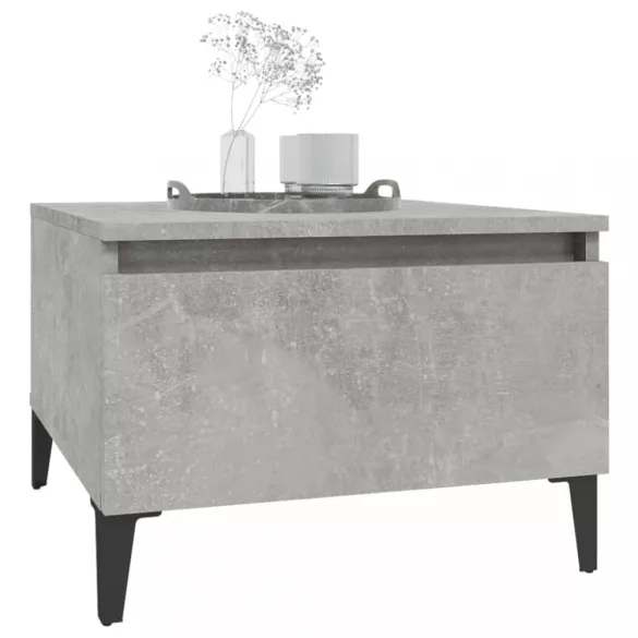 betonszürke szerelt fa dohányzóasztal 90x49x45 cm