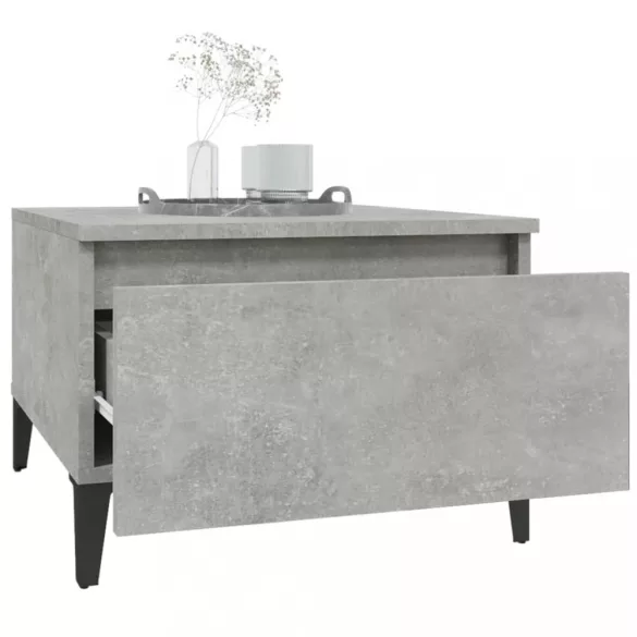 betonszürke szerelt fa dohányzóasztal 90x49x45 cm