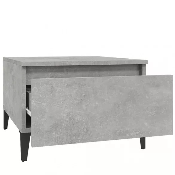 betonszürke szerelt fa dohányzóasztal 90x49x45 cm