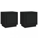 2 db fekete szerelt fa éjjeliszekrény 44x35x45 cm