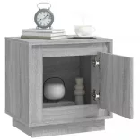 szürke sonoma színű szerelt fa éjjeliszekrény 44x35x45 cm