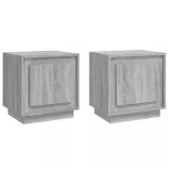 2 db szürke sonoma színű szerelt fa éjjeliszekrény 44x35x45 cm