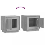 2 db szürke sonoma színű szerelt fa éjjeliszekrény 44x35x45 cm