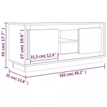 fehér szerelt fa TV-szekrény 102 x 35 x 45 cm