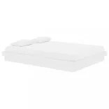 Double fehér tömör fa ágykeret 135 x 190 cm