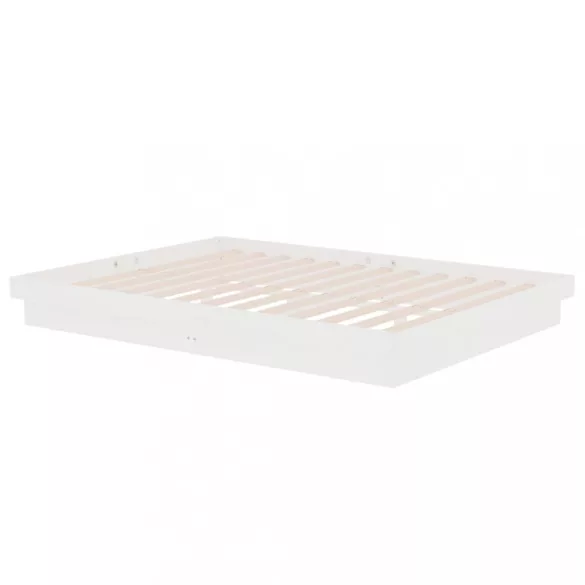 Double fehér tömör fa ágykeret 135 x 190 cm