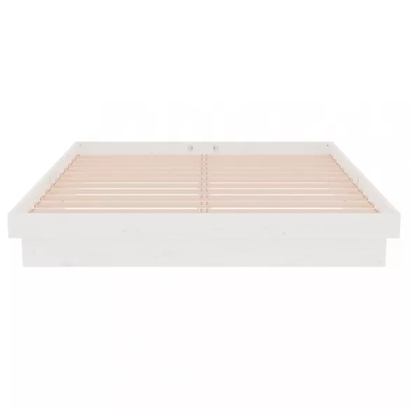 Double fehér tömör fa ágykeret 135 x 190 cm