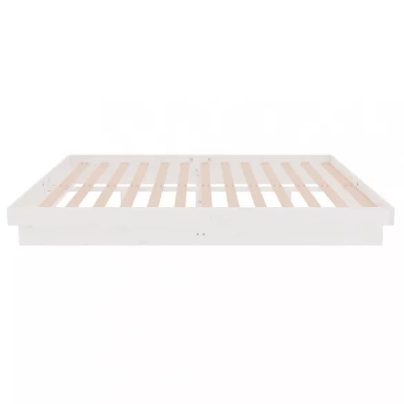 Double fehér tömör fa ágykeret 135 x 190 cm