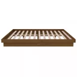 Double mézbarna tömör fa ágykeret 135 x 190 cm