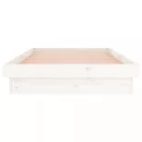 fehér tömör fa ágykeret LED-világítással 90 x 200 cm